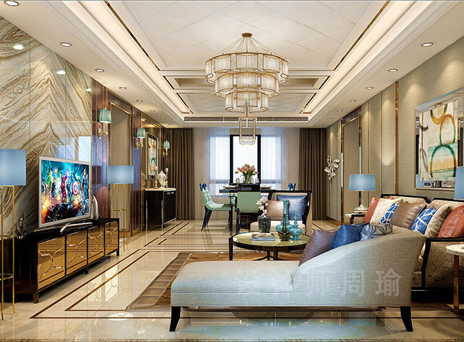 美国喷水黑丝视频世纪江尚三室两厅168平装修设计效果欣赏